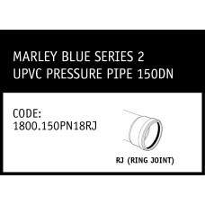 Marley Blue Series 2 Ring Joint uPVC Pressure Pipe 150DN - 1800.150PN18RJ